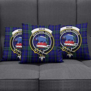 Weir Tartan Pillow Cover with Family Crest Square Pillow Cover - Tartanvibesclothing