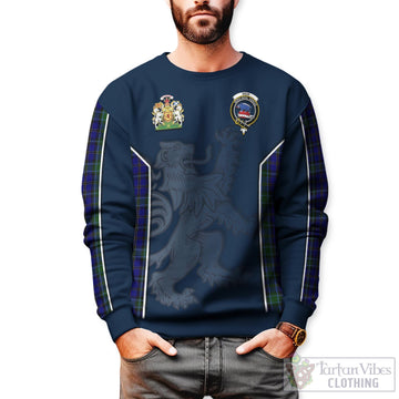 Weir Tartan Sweater with Family Crest and Lion Rampant Vibes Sport Style