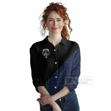 Tartan Vibes Clothing Weir Tartan Women's Casual Shirt with Family Crest and Military Logo Style