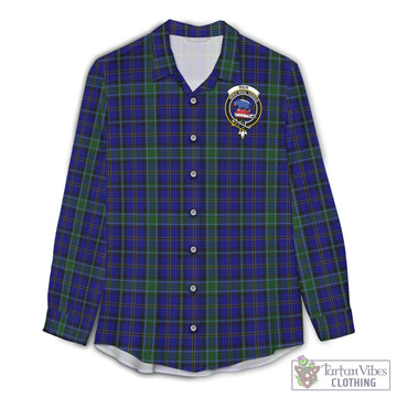 Tartan Vibes Clothing Weir Tartan Womens Casual Shirt with Family Crest