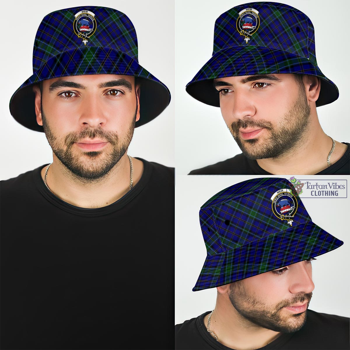 Tartan Vibes Clothing Weir Tartan Bucket Hat with Family Crest