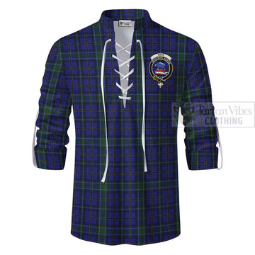 Tartan Vibes Clothing Weir Tartan Ghillie Kilt Shirt with Family Crest Celtic Skull Style