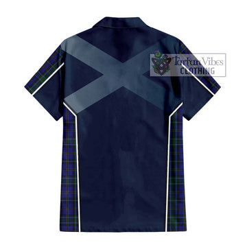 Weir Tartan Short Sleeve Button Shirt with Family Crest and Lion Rampant Vibes Sport Style - Tartan Vibes Clothing