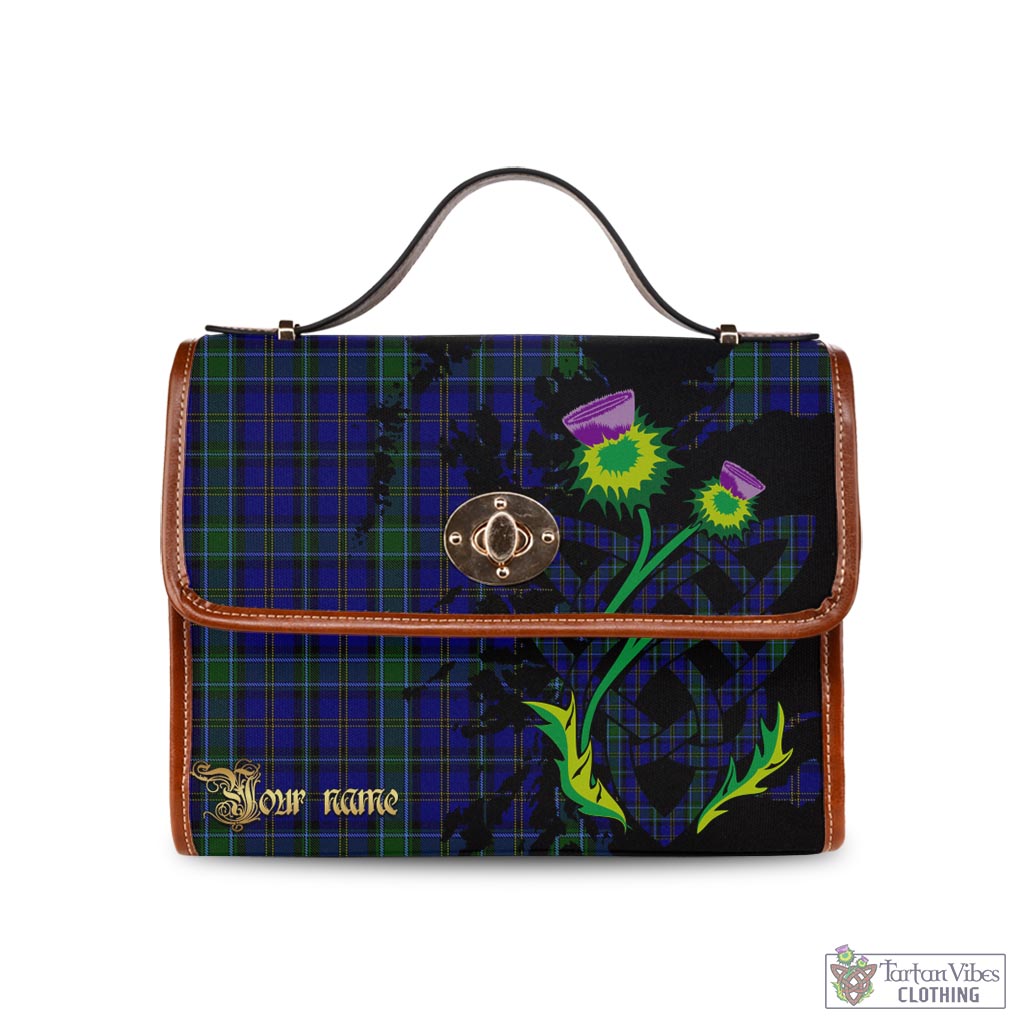 Tartan Vibes Clothing Weir Tartan Waterproof Canvas Bag with Scotland Map and Thistle Celtic Accents