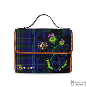 Weir Tartan Waterproof Canvas Bag with Scotland Map and Thistle Celtic Accents