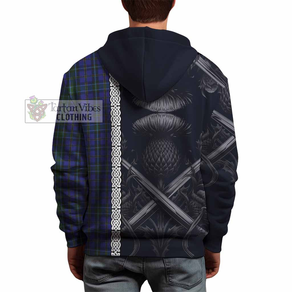 Tartan Vibes Clothing Weir Tartan Hoodie with Family Crest Cross Sword Thistle Celtic Vibes