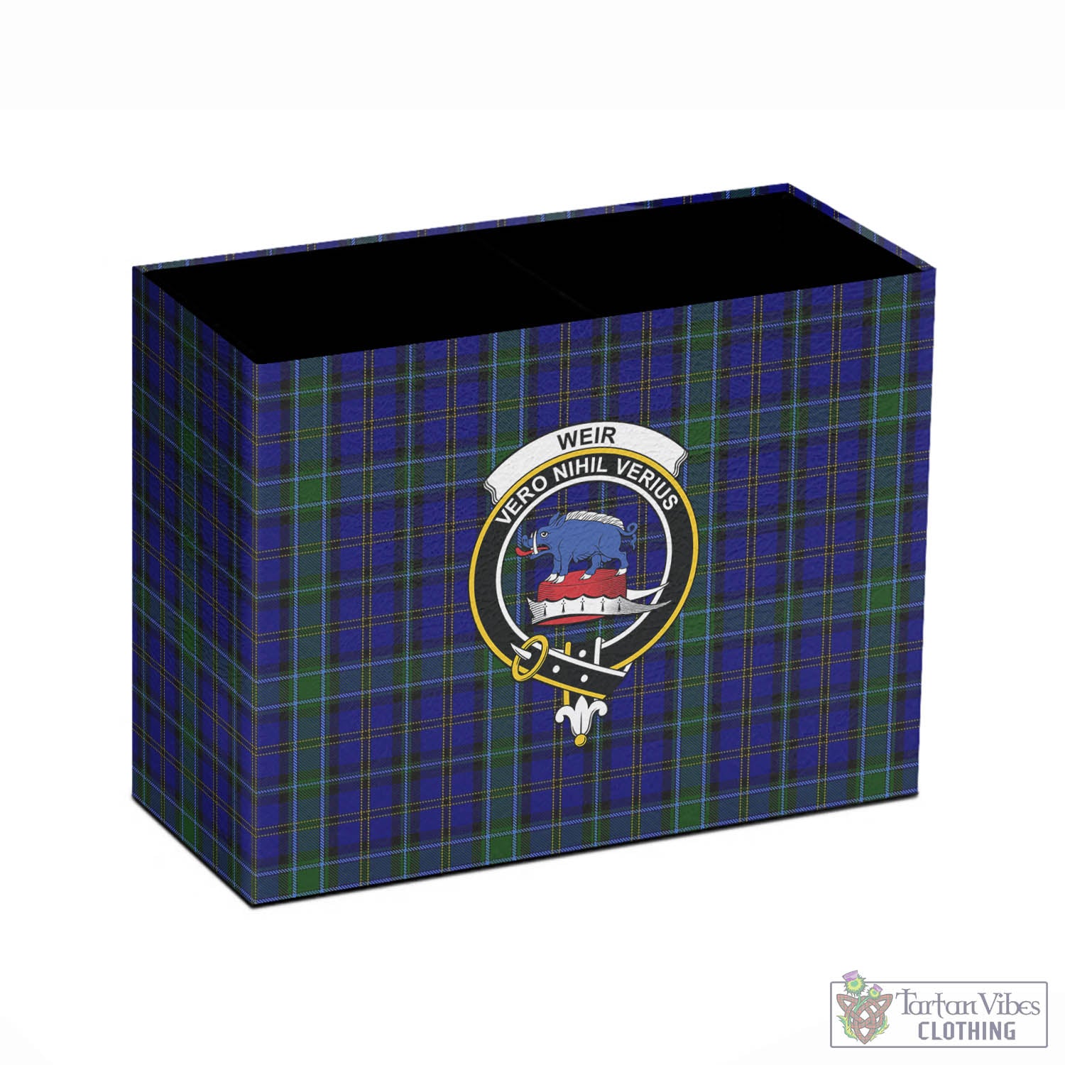 Tartan Vibes Clothing Weir Tartan Pen Holder with Family Crest
