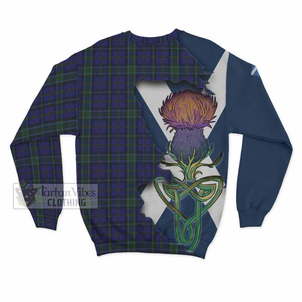 Tartan Vibes Clothing Weir Tartan Family Crest Sweatshirt Scottish Thistle Celtic Inspired