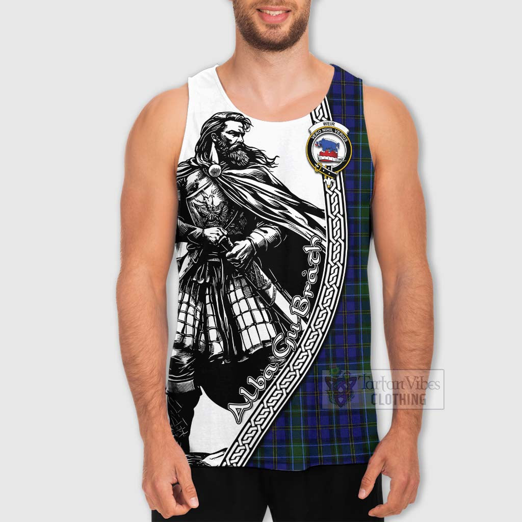 Tartan Vibes Clothing Weir Tartan Clan Crest Men's Tank Top with Highlander Warrior Celtic Style