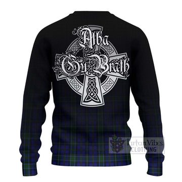 Tartan Vibes Clothing Weir Tartan Knitted Sweater Featuring Alba Gu Brath Family Crest Celtic Inspired