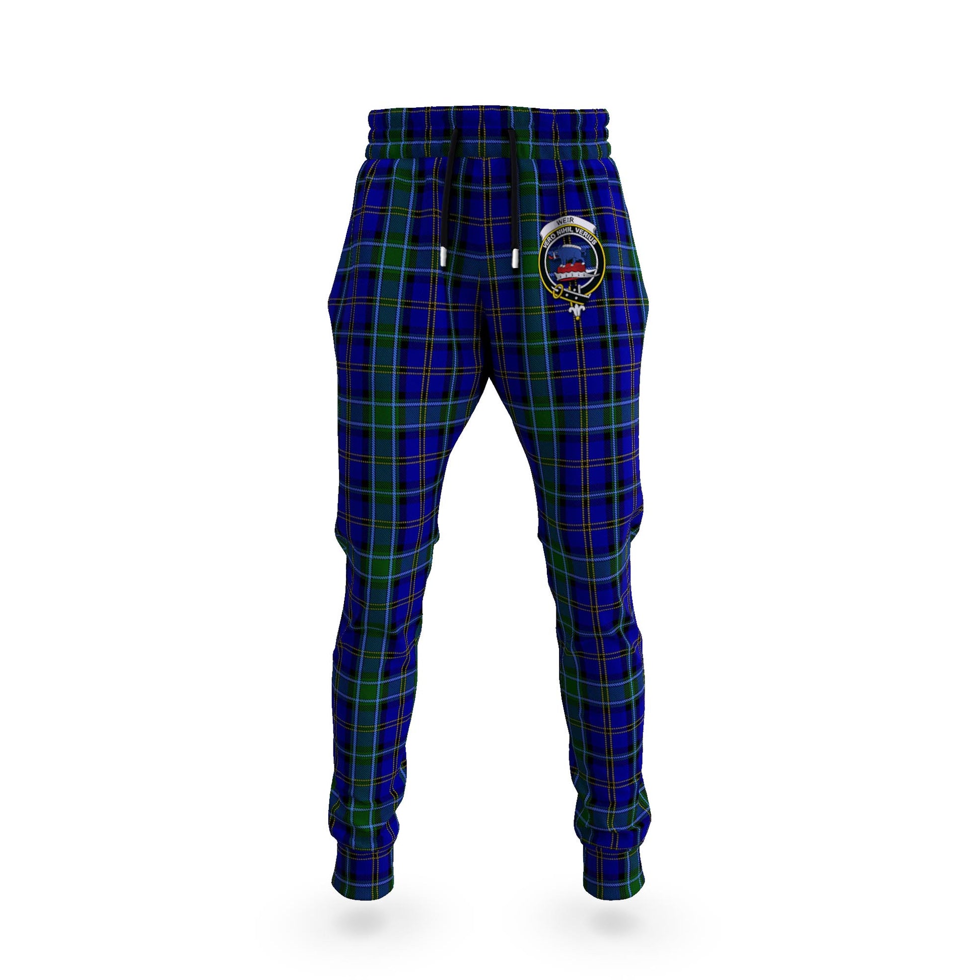 Weir Tartan Joggers Pants with Family Crest 5XL - Tartan Vibes Clothing