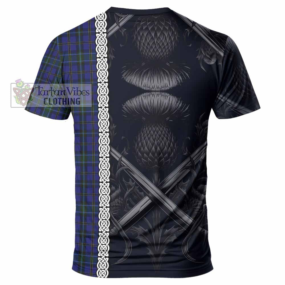 Tartan Vibes Clothing Weir Tartan T-Shirt with Family Crest Cross Sword Thistle Celtic Vibes