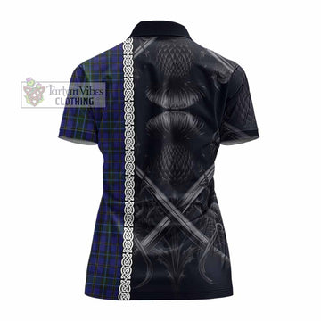 Tartan Vibes Clothing Weir Tartan Women's Polo Shirt with Family Crest Cross Sword Thistle Celtic Vibes