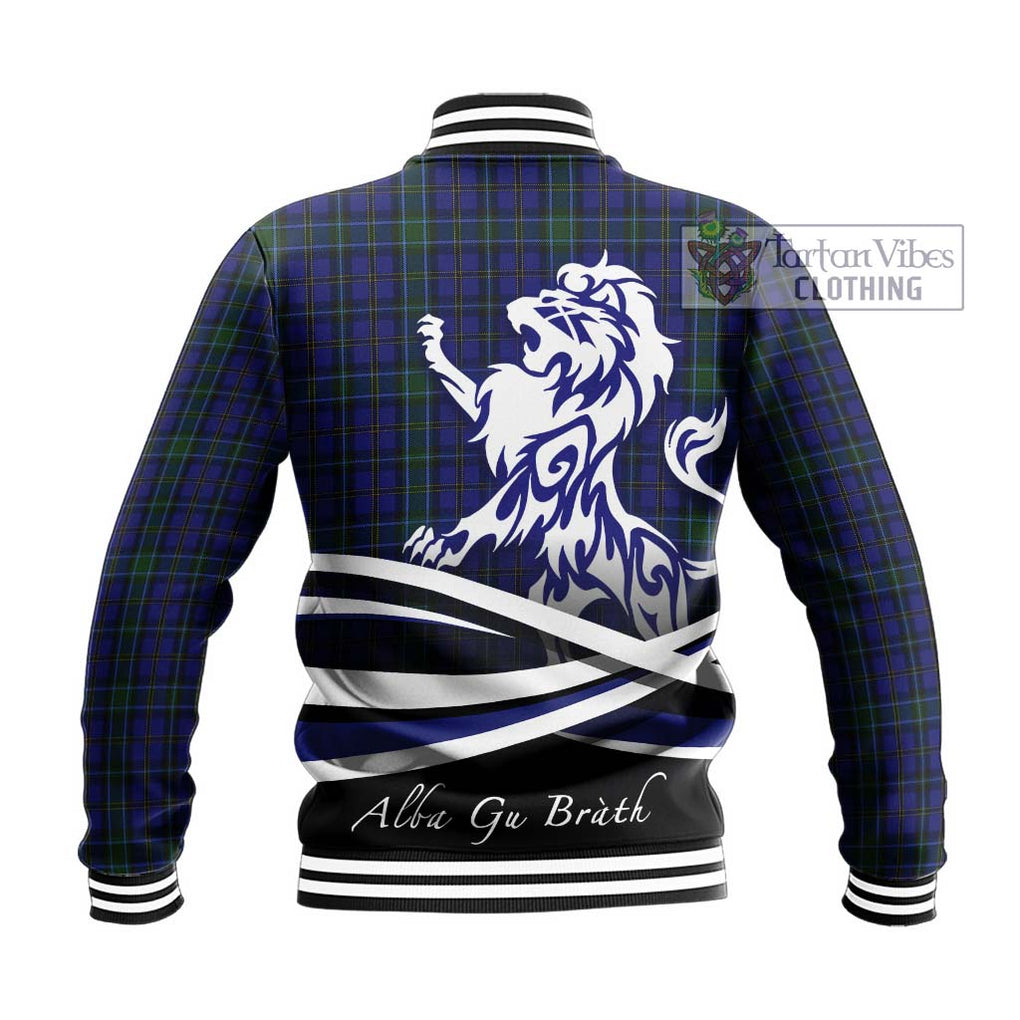 Weir Tartan Baseball Jacket with Alba Gu Brath Regal Lion Emblem - Tartanvibesclothing Shop