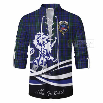 Tartan Vibes Clothing Weir Tartan Ghillie Kilt Shirt with Alba Gu Brath Regal Lion Emblem