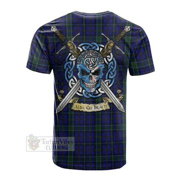 Tartan Vibes Clothing Weir Tartan Cotton T-shirt with Family Crest Celtic Skull Style