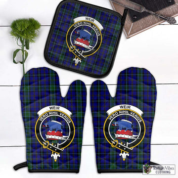 Weir Tartan Combo Oven Mitt & Pot-Holder with Family Crest Combo 1 Oven Mitt & 1 Pot-Holder Black - Tartan Vibes Clothing