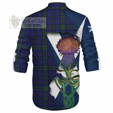 Tartan Vibes Clothing Weir Tartan Family Crest Ghillie Kilt Shirt Scottish Thistle Celtic Inspired
