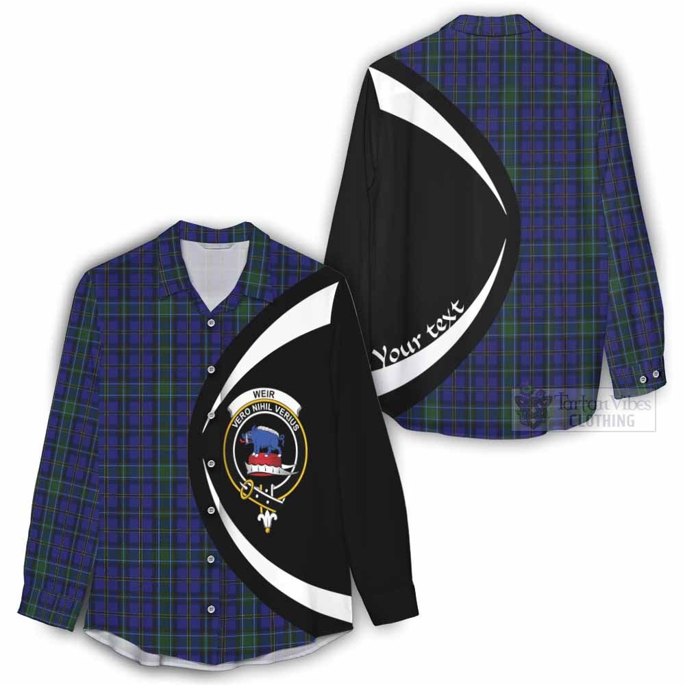 Tartan Vibes Clothing Weir Tartan Women's Casual Shirt with Family Crest Circle Style