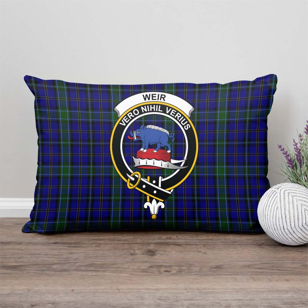 Weir Tartan Pillow Cover with Family Crest Rectangle Pillow Cover - Tartanvibesclothing
