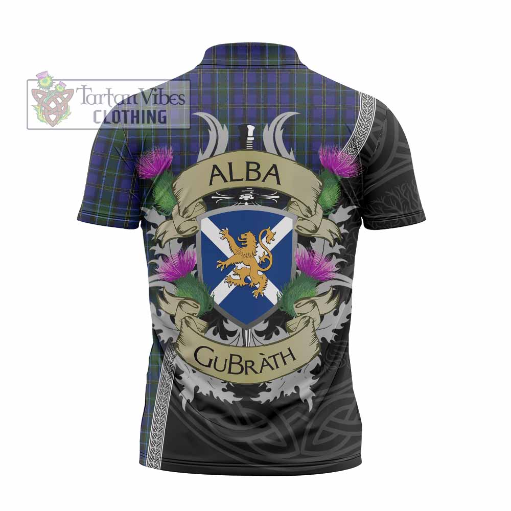 Tartan Vibes Clothing Weir Tartan Family Crest Zipper Polo Shirt Lion Rampant Royal Thistle Shield Celtic Inspired
