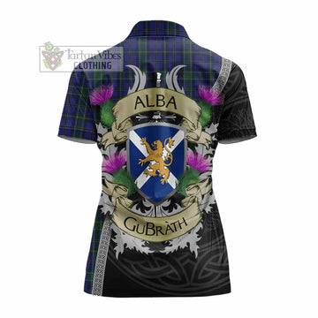 Tartan Vibes Clothing Weir Tartan Family Crest Women's Polo Shirt Lion Rampant Royal Thistle Shield Celtic Inspired