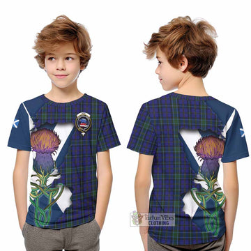 Weir Tartan Family Crest Kid T-Shirt Scottish Thistle Celtic Inspired