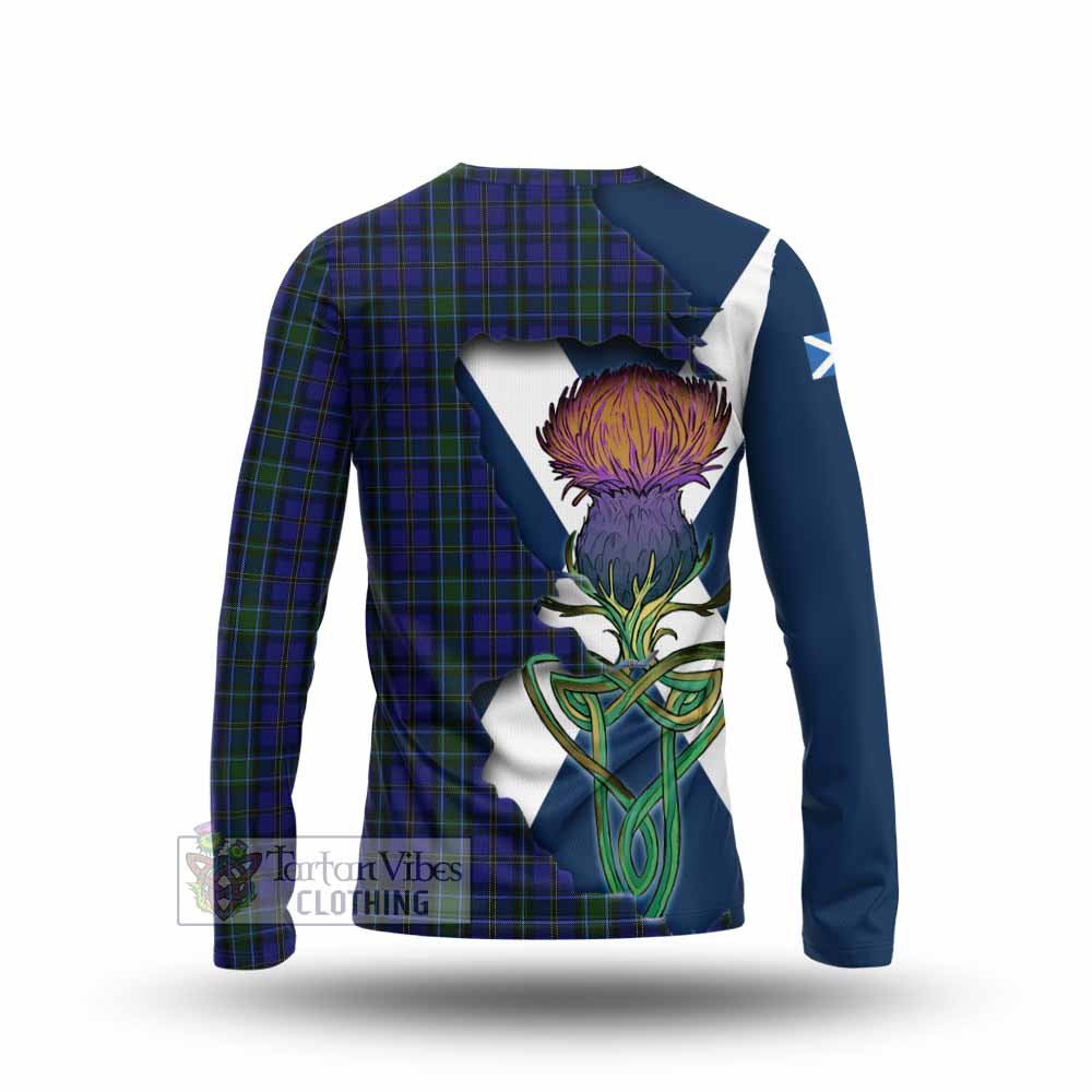 Tartan Vibes Clothing Weir Tartan Family Crest Long Sleeve T-Shirt Scottish Thistle Celtic Inspired