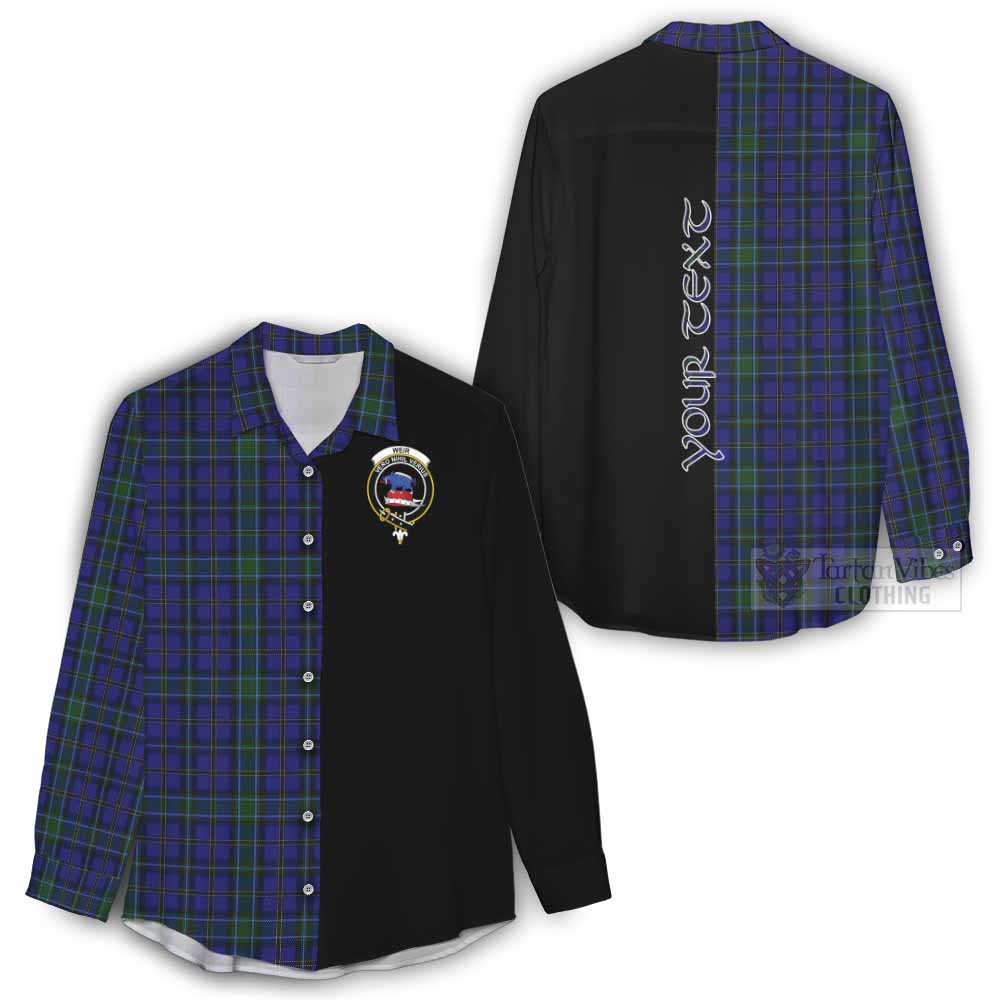 Tartan Vibes Clothing Weir Tartan Women's Casual Shirt with Family Crest and Half Of Me Style