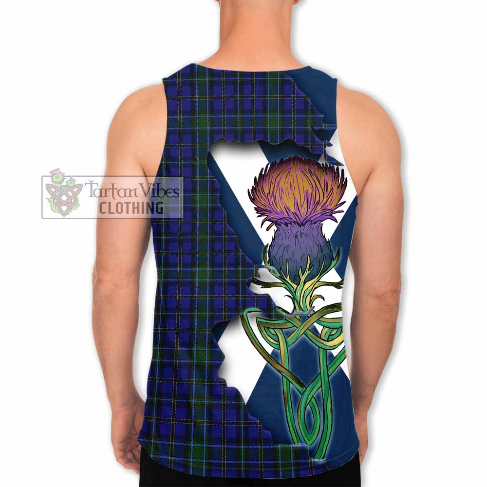 Tartan Vibes Clothing Weir Tartan Family Crest Men's Tank Top Scottish Thistle Celtic Inspired