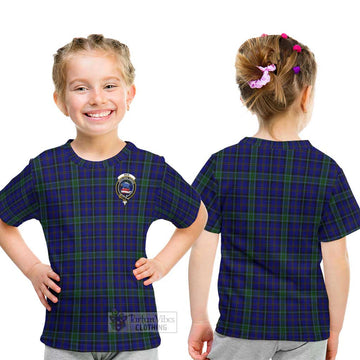 Weir Tartan Kid T-Shirt with Family Crest - Tartanvibesclothing Shop