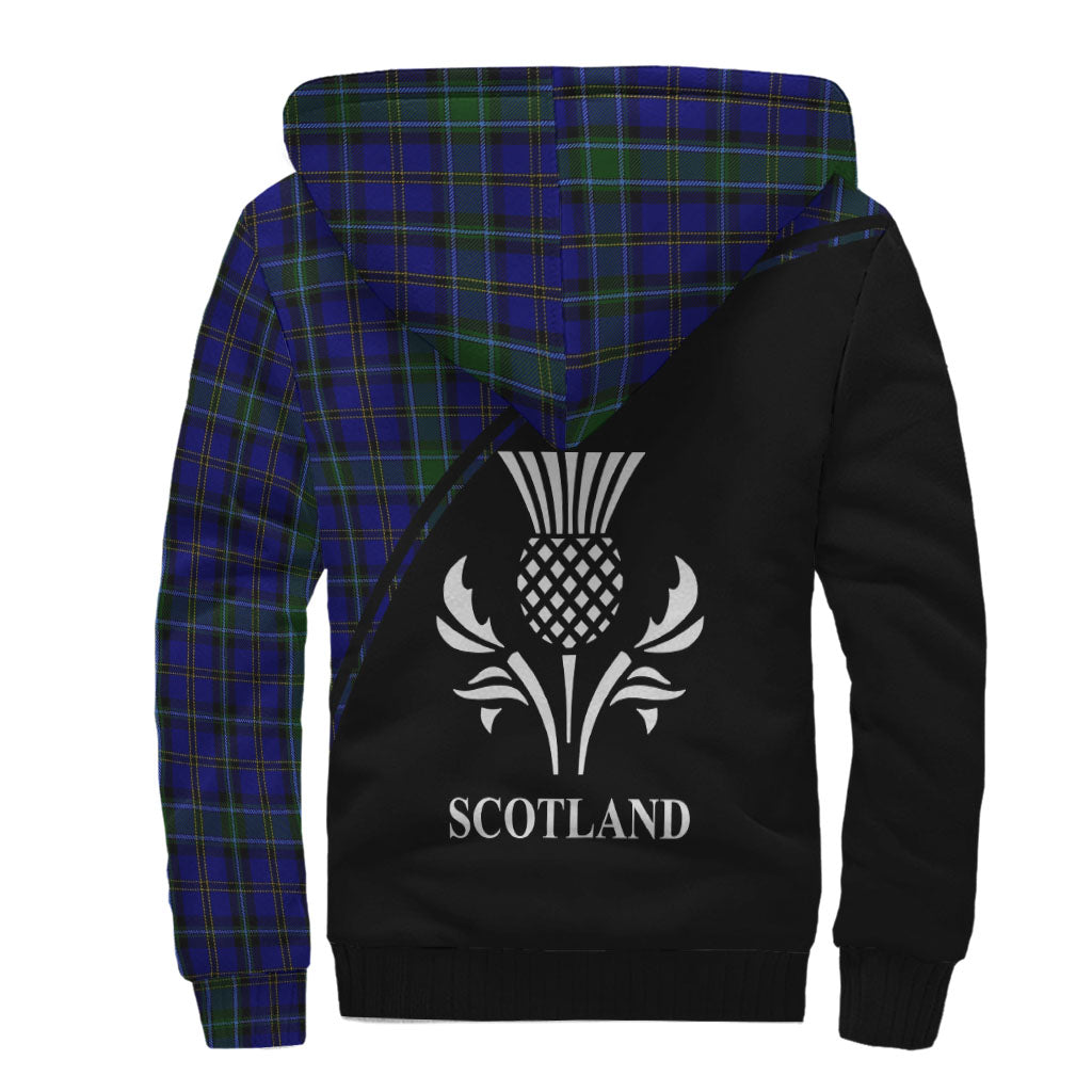 Weir Tartan Sherpa Hoodie with Family Crest Curve Style - Tartan Vibes Clothing