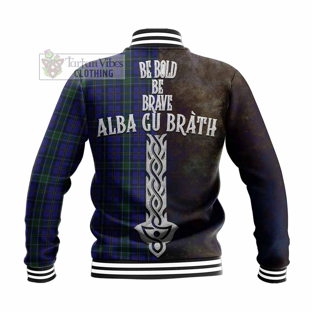 Tartan Vibes Clothing Weir Tartan Family Crest Baseball Jacket Alba Gu Brath Be Brave Lion Ancient Style