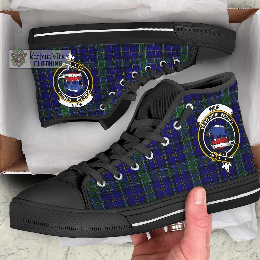 Tartan Vibes Clothing Weir Tartan High Top Shoes with Family Crest