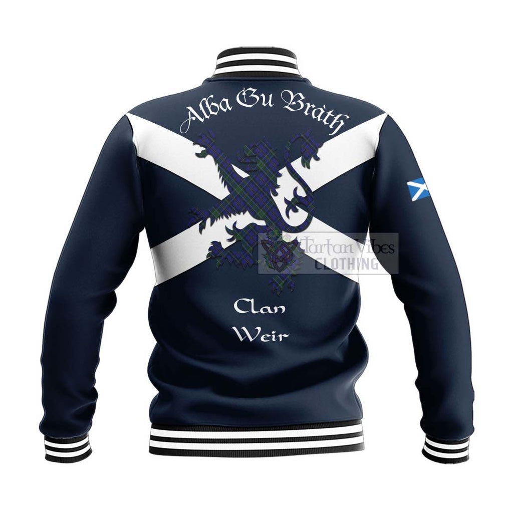 Tartan Vibes Clothing Weir Tartan Lion Rampant Baseball Jacket – Proudly Display Your Heritage with Alba Gu Brath and Clan Name