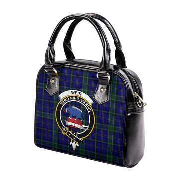 Weir Tartan Shoulder Handbags with Family Crest