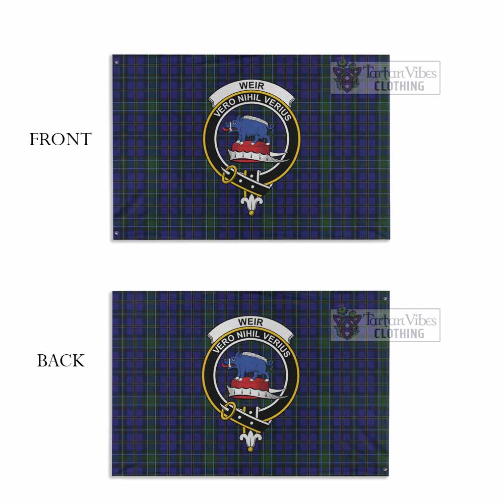 Tartan Vibes Clothing Weir Tartan House Flag with Family Crest