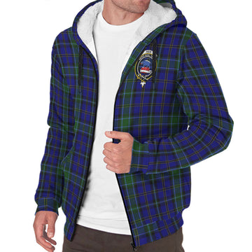 Weir Tartan Sherpa Hoodie with Family Crest