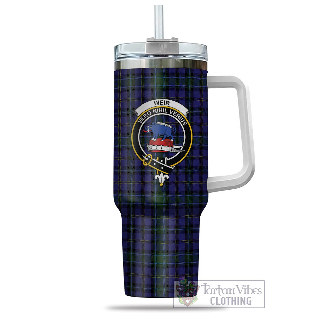 Tartan Vibes Clothing Weir Tartan and Family Crest Tumbler with Handle