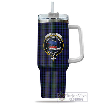 Tartan Vibes Clothing Weir Tartan and Family Crest Tumbler with Handle