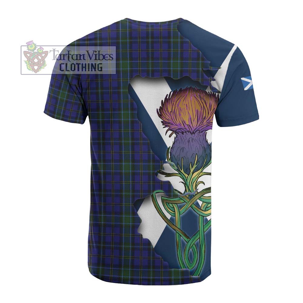 Tartan Vibes Clothing Weir Tartan Family Crest Cotton T-shirt Scottish Thistle Celtic Inspired