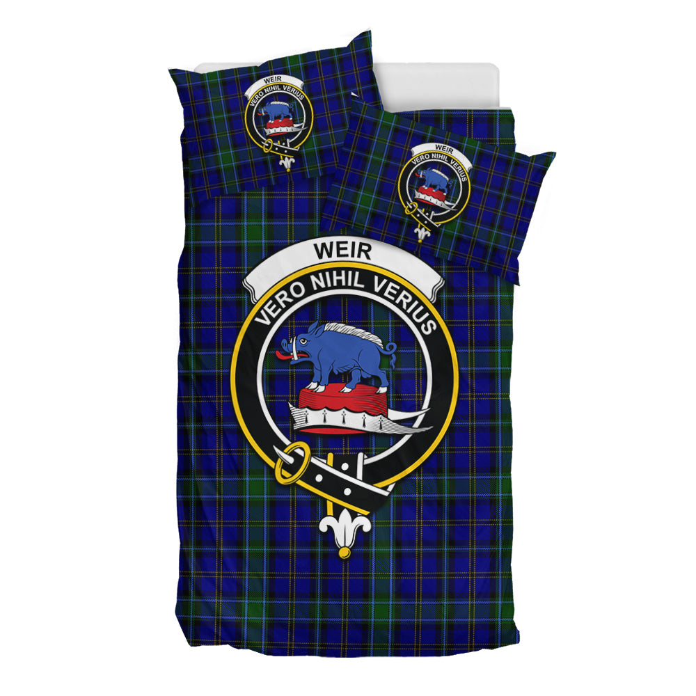 Weir Tartan Bedding Set with Family Crest - Tartan Vibes Clothing