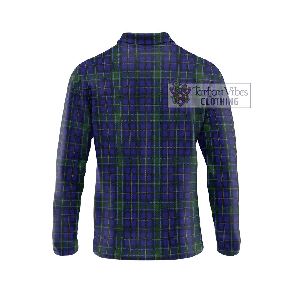 Weir Tartan Long Sleeve Polo Shirt with Family Crest DNA In Me Style - Tartanvibesclothing Shop