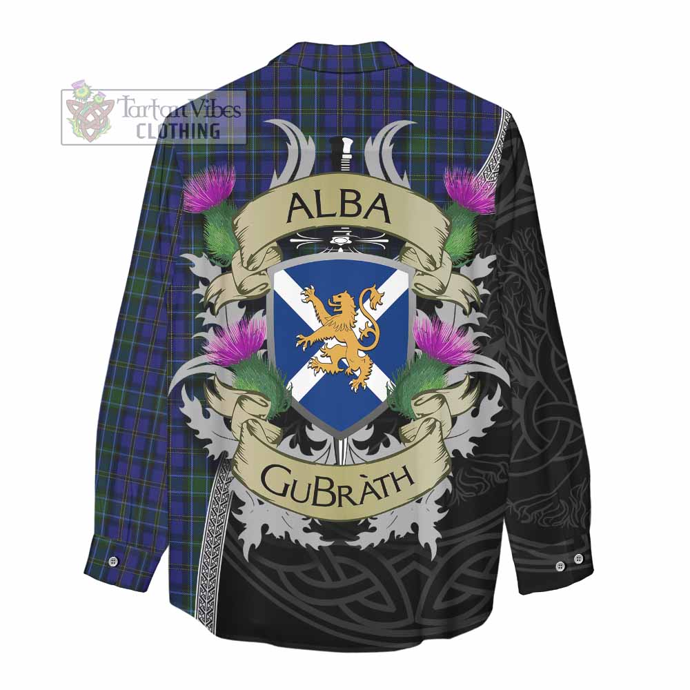 Tartan Vibes Clothing Weir Tartan Family Crest Women's Casual Shirt Lion Rampant Royal Thistle Shield Celtic Inspired