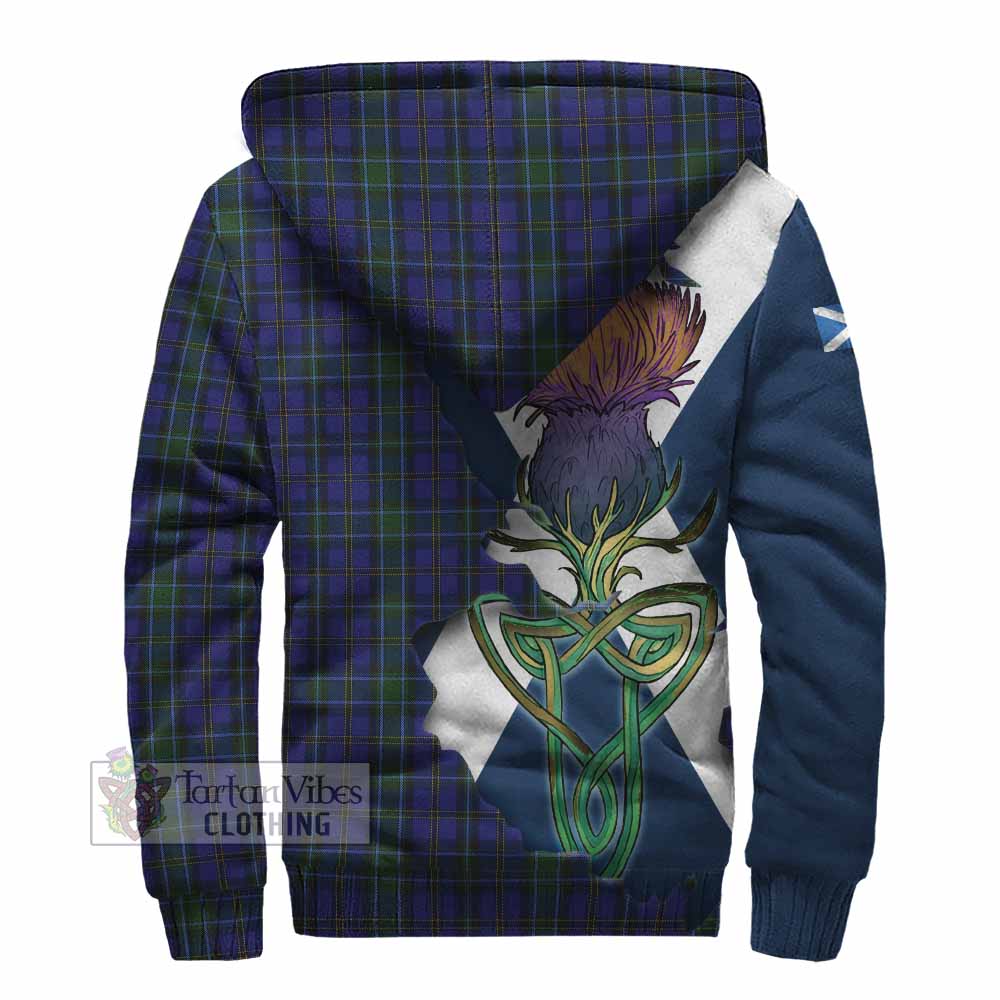 Tartan Vibes Clothing Weir Tartan Family Crest Sherpa Hoodie Scottish Thistle Celtic Inspired