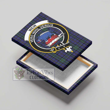 Weir Tartan Canvas Print Wall Art with Family Crest