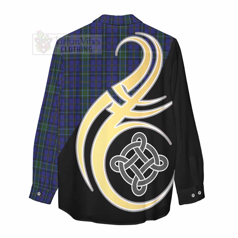 Tartan Vibes Clothing Weir Tartan Women's Casual Shirt with Family Crest and Celtic Symbol Style