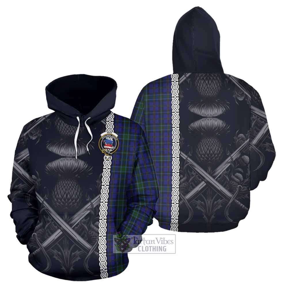 Tartan Vibes Clothing Weir Tartan Hoodie with Family Crest Cross Sword Thistle Celtic Vibes