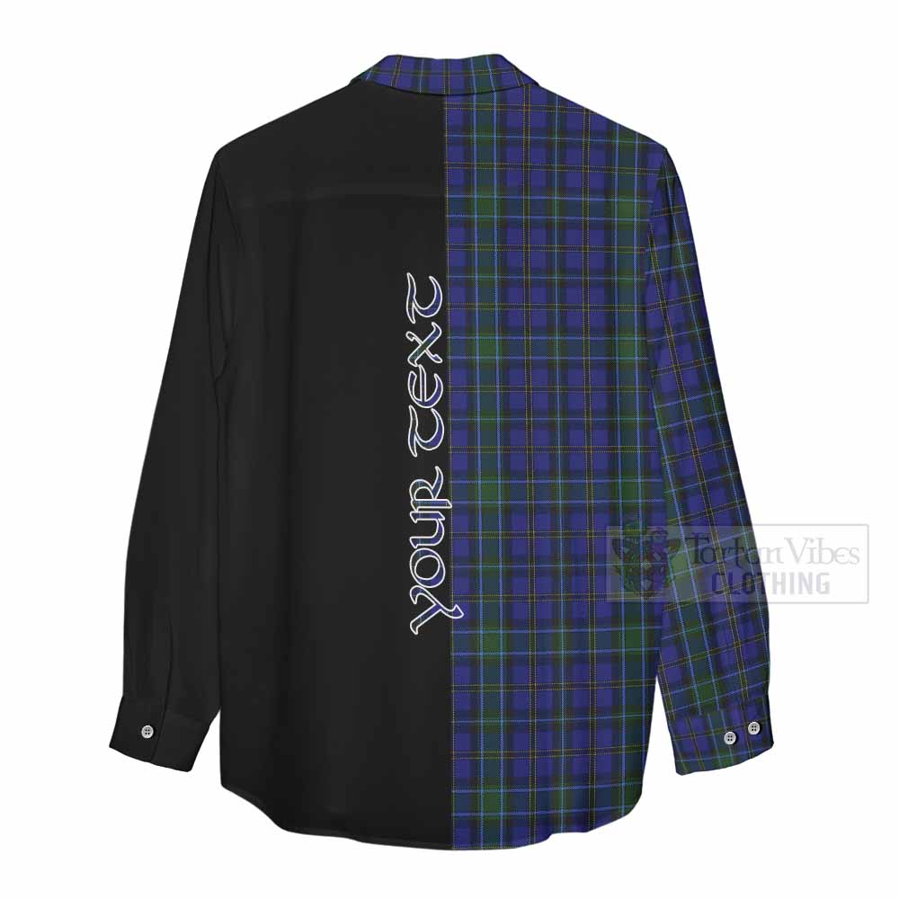 Tartan Vibes Clothing Weir Tartan Women's Casual Shirt with Family Crest and Half Of Me Style