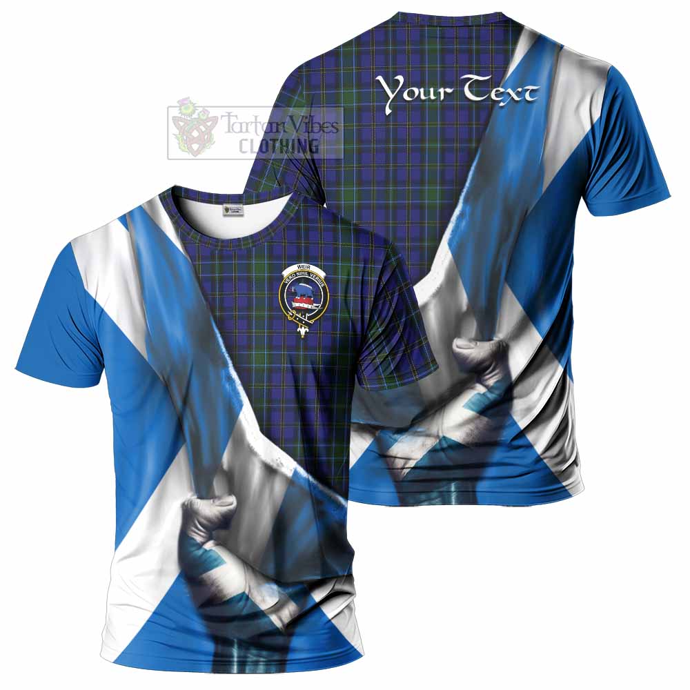 Tartan Vibes Clothing Weir Tartan T-Shirt with Family Crest Scotland Patriotic Style